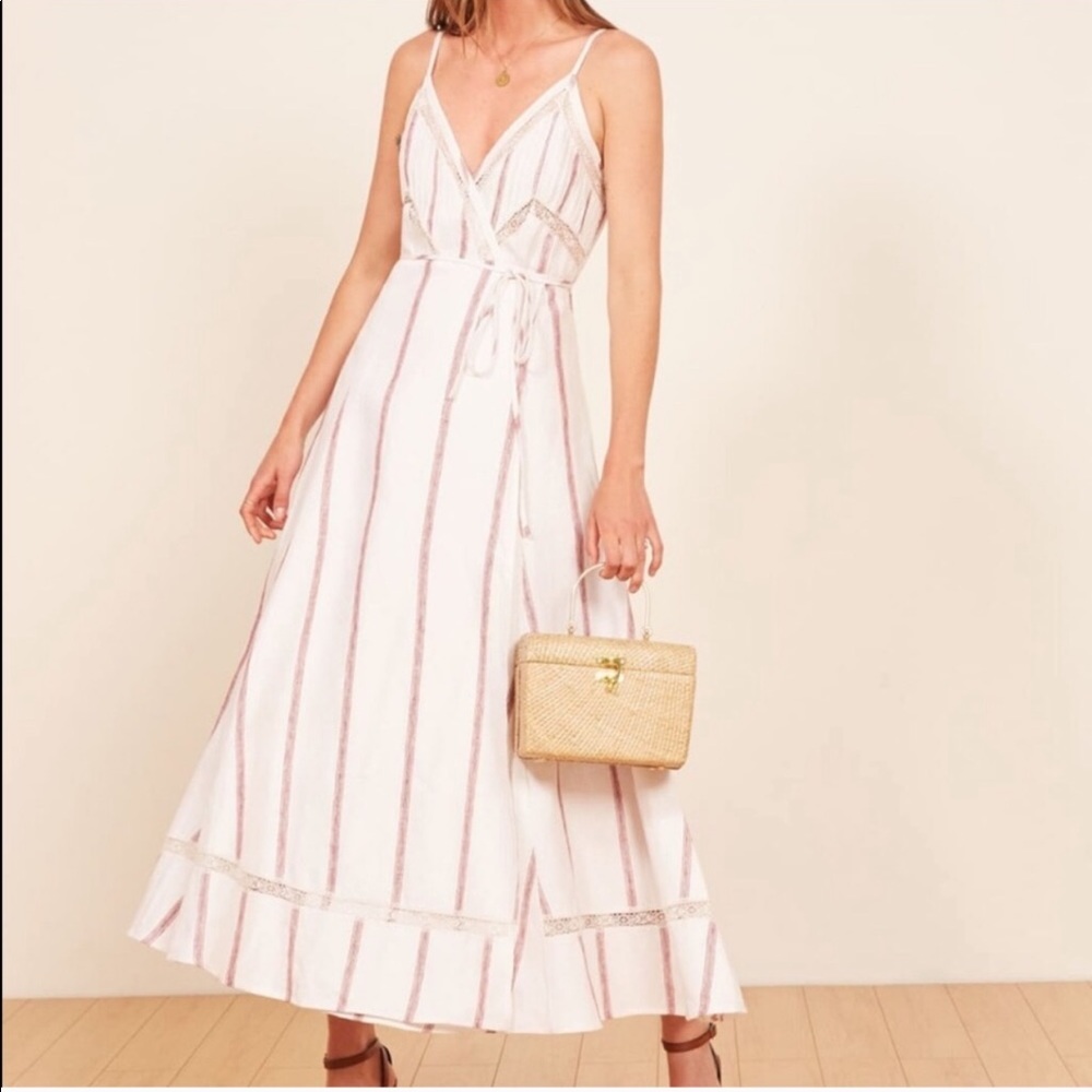 Reformation Daria linen wrap dress